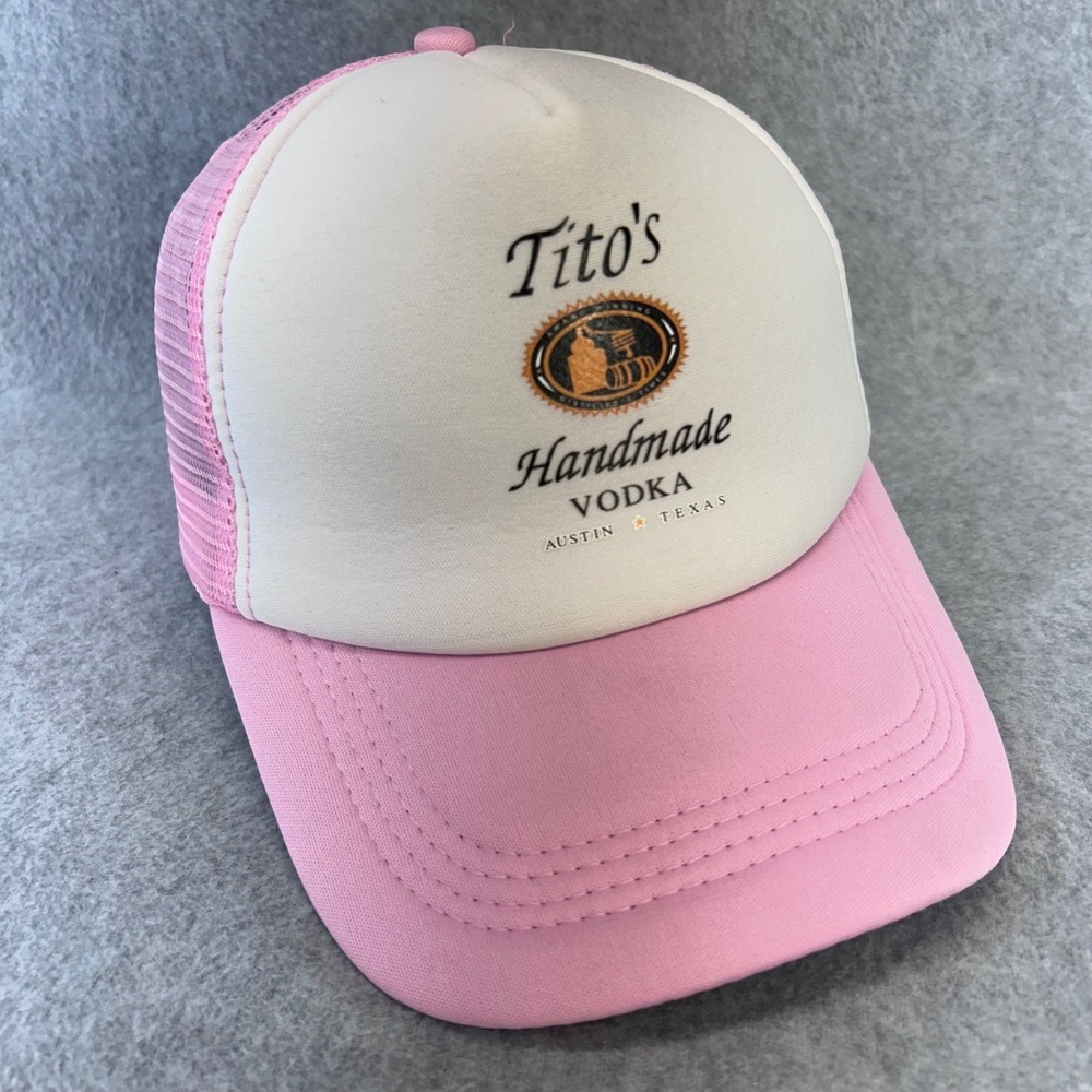 Tito's Handmade Vodka Women Pink Tito's Trucker Hat Snapback Austin Texas OS